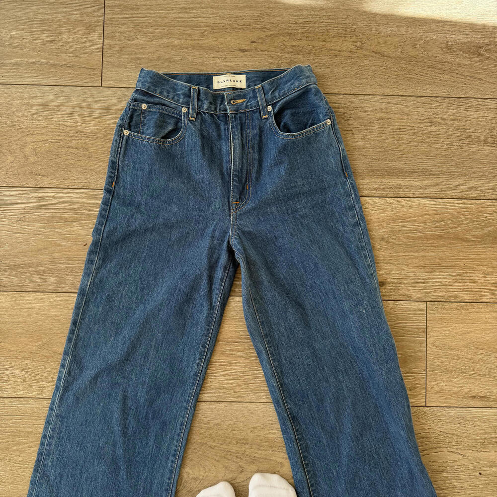 Slvrlake Wide Leg Blue Denim Jeans